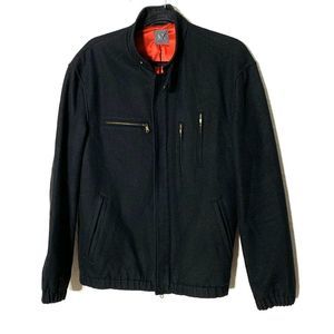 A|X Armani Exchange Wool Moto Jacket Gold Zippers